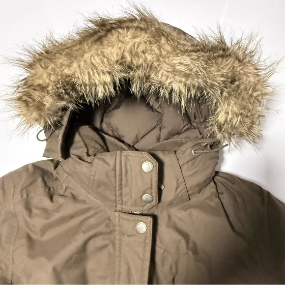 Eddie Bauer Parka Jacket Coat Weatheredge M Tall Brown Down Zip Hooded 650 Fill - Picture 8 of 14